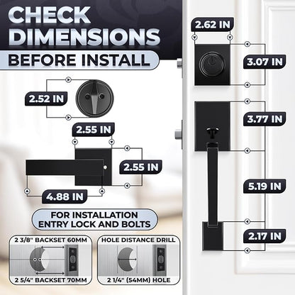 Front Door Lock Set with Deadbolt – Zinc Alloy Body with Multi‑Layer Plating | - Image 3