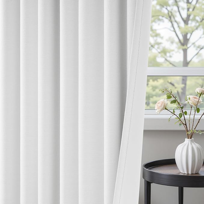 Topfinel Cream White 78 Inch Living Room Boho Curtains 2 Panels Set 100% - Image 2