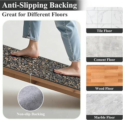 HEBE Hallway Runner Rug 2'x8', Washable Non Slip Kitchen Rug Runner | Soft Boho - Image 3