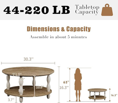 karlott Round Coffee Table, 30.3" Coffee Tables - Image 2