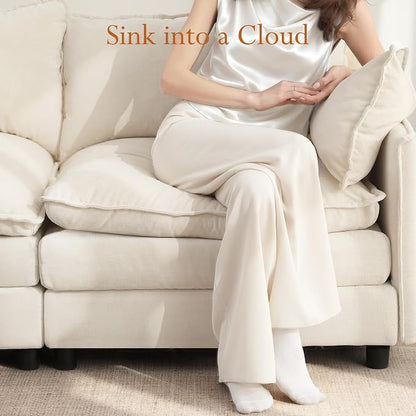 Vesgantti 142" U Shaped Sectional Couch, Comfy Cloud Modular Sectional Sofa - Image 3