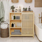 Bamboo Bathroom Cabinet, Side Storage Organizer Cabinet by BAOMKONG