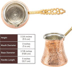 Volarium Turkish Coffee Pot, Greek Arabic Coffee Maker, Hammered Copper Coffee Cezve, Stove Top Coffee Maker (Large)