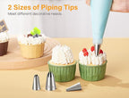 Kootek 54 in 1 Piping Bags and Tips Set with 13 Large Size Piping Tips, 35 Standard Size Icing Tips, 2 Reusable Pastry Bags 12 Inch, Cake Decorating Kit Supplies, Frosting Piping Kit for Cake, Cupcake