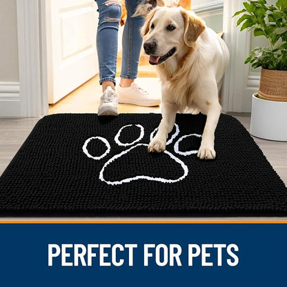 OLANLY Dog Door Mat for Muddy Paws 70x32, Paw Print Design Chenille Mud Mat | - Image 6