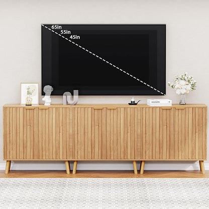 Fluted Storage Cabinet, Buffet Cabinet Sideboard, Modern Accent Cabinet Console - Image 5