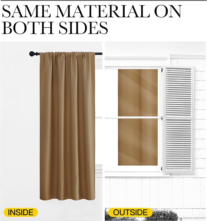 NICETOWN Kitchen Curtains, Short Blackout Curtains & Drapes, Thermal Insulated - Image 5