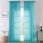 Turquoise Sheer Curtains 108 Inches Long 2 Pcs, Rustic Farmhouse Dual Rod by Lecloud