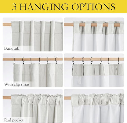 NICETOWN 100% Blackout Linen Curtains - Image 6