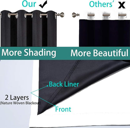 Yakamok Pure White 100% Blackout Curtains 72 Inches Long 52" Wide 2 Panel | - Image 5