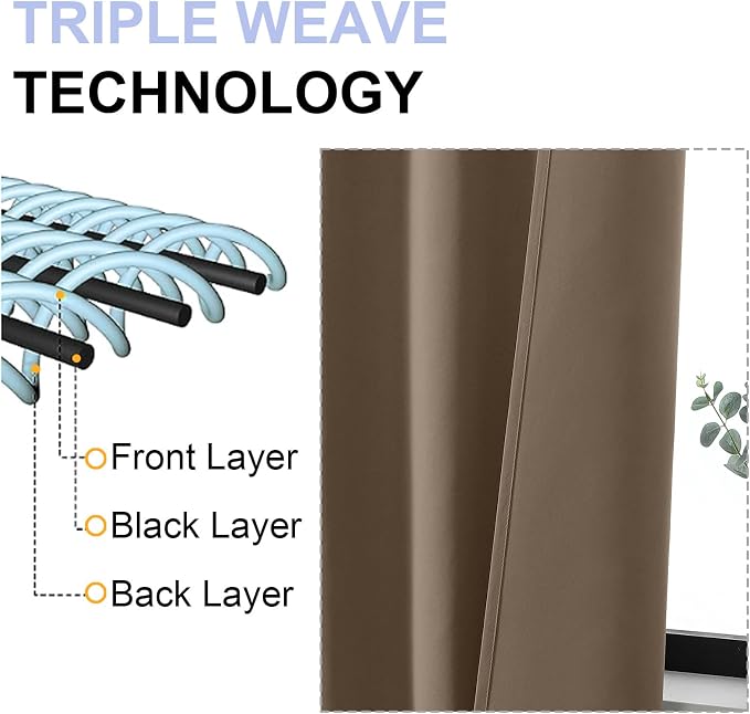 Simplebrand Brown Blackout Curtains - Image 5