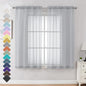 Light Grey Sheer Curtains 63 Inches Long 2 Panels by OVZME
