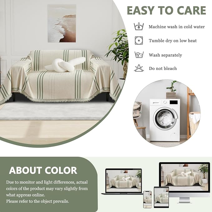 DREAMINGO Chenille Armchair Cover Jacquard Sofa Covers Washable Furniture - Image 6