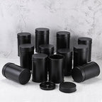 JUXYES 12 Pack Tea Tins Canister with Airtight Double Lids, 16 oz Loose Leaf Tea Storage Airtight Kitchen Canisters Tins Can Box for Storage Loose Tea Coffee Herbs and Spices, Black