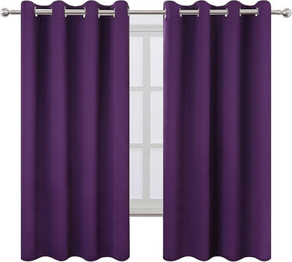 Blackout Curtains 52 x 63 inch/Purple Curtains Set of 2 Panels/Thermal - Image 2