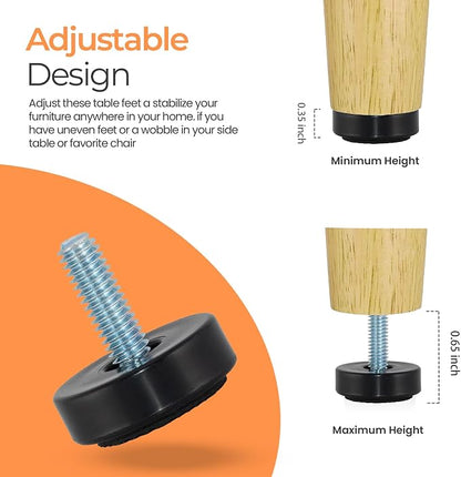 M6 Adjustable Furniture Leveler, 16 Pack Rubber Leveling Feet Screws in Threaded - Image 5