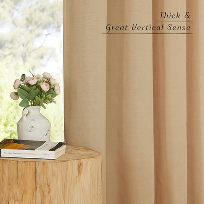 NICETOWN Rustic Linen 102 inch Long Curtains - Image 5