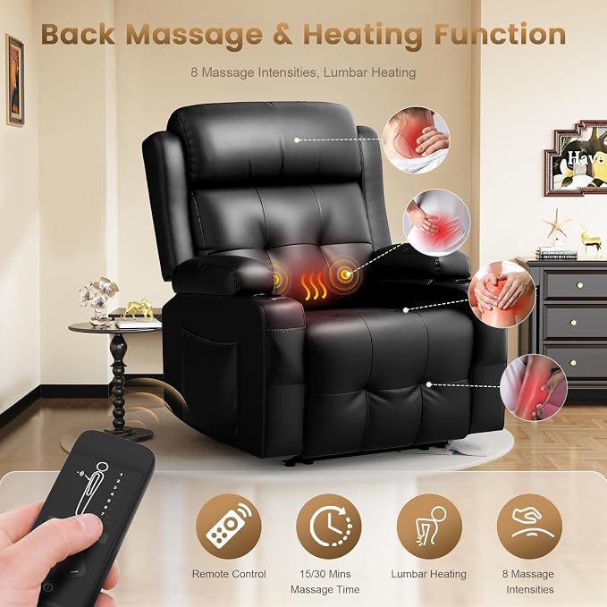 Recliner Sofa Set, Home Theater Seating Wall Hugger Recliners - Image 4