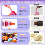 Oil Based Food Coloring for Chocolate 10 Colors Edible Food Dye for Sugar Candy Melts Oil Frosting Icing Dye for Backing Cookies Fondant Food Color for Cake Decorating - 0.25 Fl. Oz/Bottles