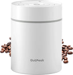 OUTPEAK 2025 Kilo Auto Vacuum Coffee Canister, 1.8L for 21.2oz Coffee Beans, One-Button Operation, Stainless Steel Container with Scoop, Fresh 6-Month Storage Container (Barista Champion's Choice)