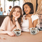 Ceramic Coffee Mug, 12 oz Novelty Unique Teacup with Large Handle, Stoneware Cup for Tea Mocha Latte Cappuccino Espresso (Fox)