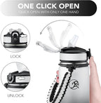GOSWAG Insulated Sports Water Bottle, 24oz 2 Lids(with Straw/No Straw), Stainless Steel Water Bottles with Paracord Handle, Insulated Bottle with Double-Wall Vacuum Insulation