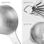 Measuring Spoons: U-Taste 18/8 Stainless Steel Measuring Spoons Set of 6 Piece: 1/8 tsp, 1/4 tsp, 1/2 tsp, 1 tsp, 1/2 tbsp & 1 tbsp Dry and Liquid Ingredients
