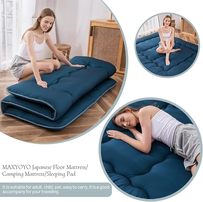 MAXYOYO Japanese Floor Mattress Futon Mattress, Thicken Sleeping Pad Foldable - Image 5