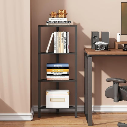 TUTOTAK Corner Shelf, 4-Tier Corner Bookshelf - Image 4