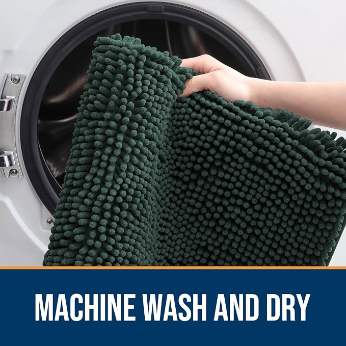 OLANLY Dog Door Mat for Muddy Paws 40x32, Super Absorbent Chenille Mud Mat | - Image 5