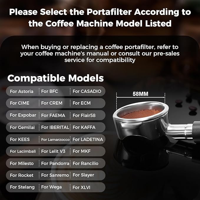 IKAPE Coffee Products, E61 Bottomless Naked Portafilter Compatible with E61, Flair 58, ECM, Rocket, Sanremo, Synesso, Slayer, VBM Coffee Machines (Included 18g Capacity Filter Basket)