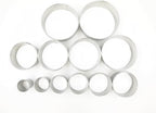 12 Piece Plain Round Pastry/Cookie Cutter Set Heavy Duty Commercial Grade 18/8 304 Stainless Steel - Metal Marked Size – Perfect For Cooking Enthusiast