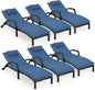 HOMREST Chaise Lounge Chairs Set of 6, PE Rattan Wicker Patio Lounge Chair by HOMREST