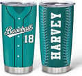 Hyturtle Personalized Baseball Tumbler Baseball Players Design Stainless Steel Double Walled Vacuum Insulated Tumblers 20oz30oz Coffee Travel Mug Cup Christmas Gift For Men Boys Friends Dad Sports Fan