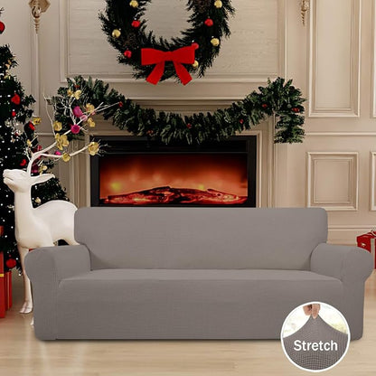 Easy-Going Stretch Oversized Sofa Couch Slipcover Washable Taupe | 1-Piece - Image 2