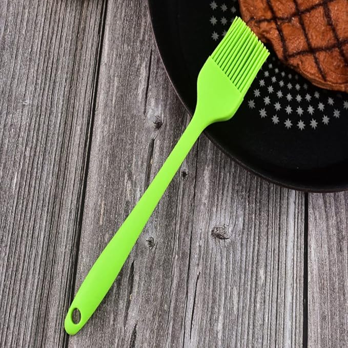 Silicone brush， BBQ/Pastry Basting Brushes,Silicone Cooking Grill Barbecue Baking Pastry Oil/Honey/Sauce Brush (7 PCS,green)