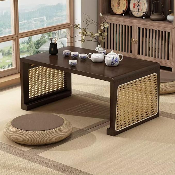 Japanese Floor Table: Large Portable Folding Coffee Table Solid Wood Japanese - Image 8