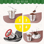 6 Pack Reusable K Cups for Keurig 2.0 & 1.0, 100% Stainless Steel Refillable Coffee Pods – BPA-Free, Ultra-Fine Mesh for Rich Flavor – Includes Scoop & 6 Seals – Eco-Friendly, Gift-Ready