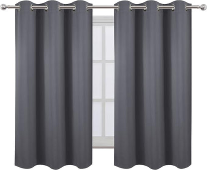 Grey Blackout Curtains for Bedroom Room Darkening Curtains/38 x 54 Inch Long - Image 2