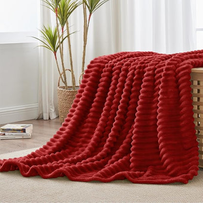 BEDELITE Ribbed Fleece Throw Blanket - Image 7