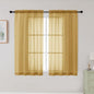 Gold Sheer Curtains for Bedroom Living Room 45 Inch Length 2 Panels, Soft Airy by WelvetBLK