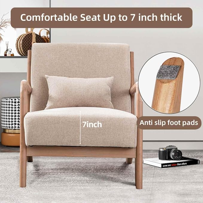 INZOY Mid Century Modern Accent Chair - Image 5