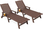 KINGYES HDPE Lounge Chair Outdoor Set of 2, Patio Chaise Lounge Recliner by KINGYES