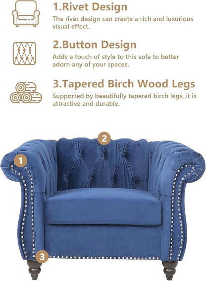 Mid-Century Sofa Chair, Velvet Accent Chair - Image 4