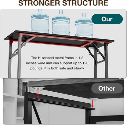 TEMI Long Computer Desk Folding Table - Image 8