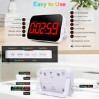 Digital Kitchen Timer - Magnetic Countdown Countup Timer with Large LED Display Volume Adjustable with Sound Alert Function Easy for Cooking and for Seniors and Kids to Use-Red