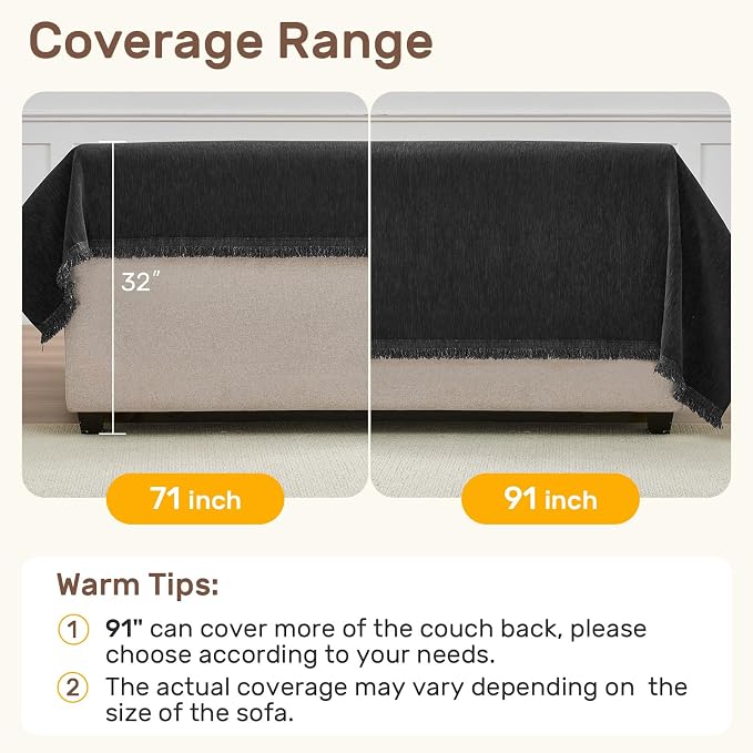 2 Pieces Sectional Couch Covers L Shaped Cover XL Charcoal Gray | Thick - Image 5