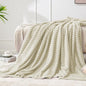 BEDELITE 3D Ribbed Jacquard Beige Fleece Twin Blanket by BEDELITE