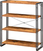 HCHQHS Bookshelf, 4-Tier Industrial Bookcase, Rustic Open Book Shelf, by HCHQHS