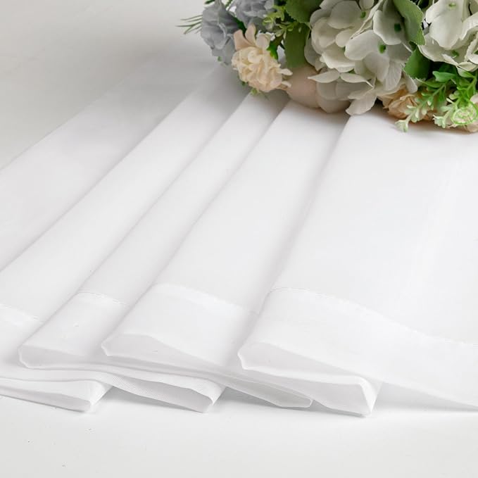 Chyhomenyc White Sheer Curtains 54 Inch Long 2 Panels - Image 4